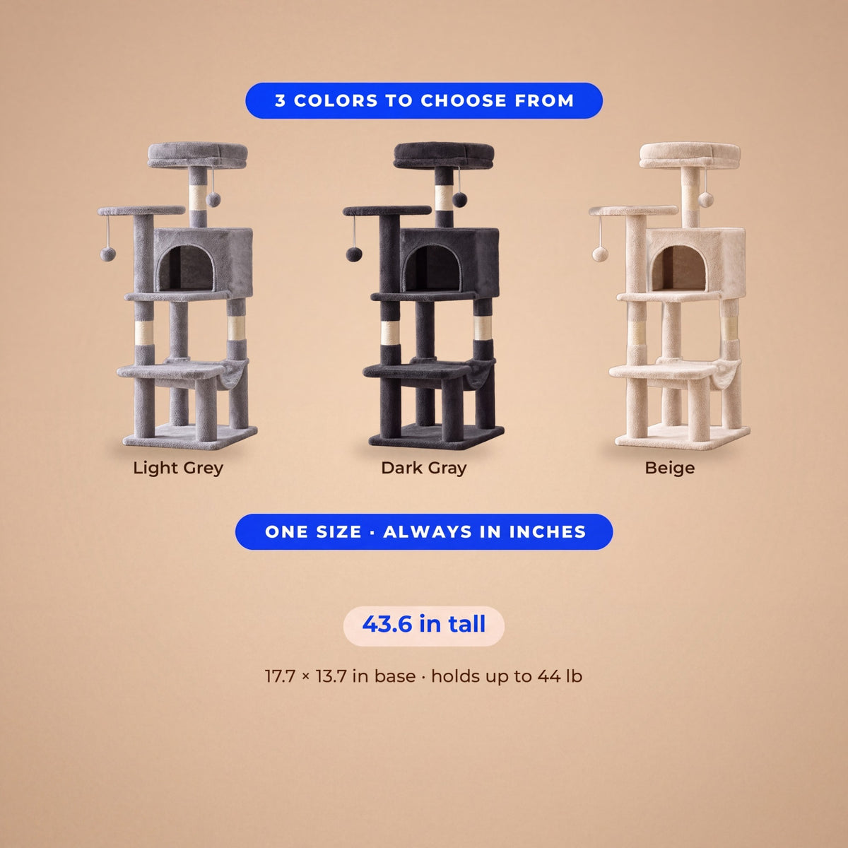 Summit Cat Tree - size guide blueprint