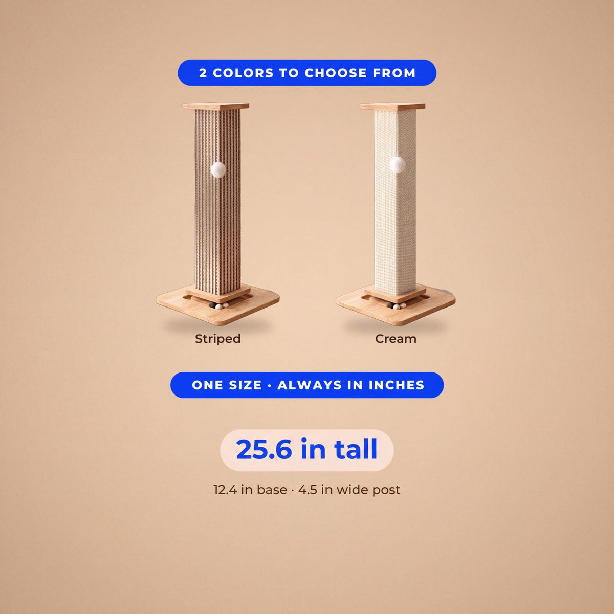 Tower Sisal Post - size guide blueprint