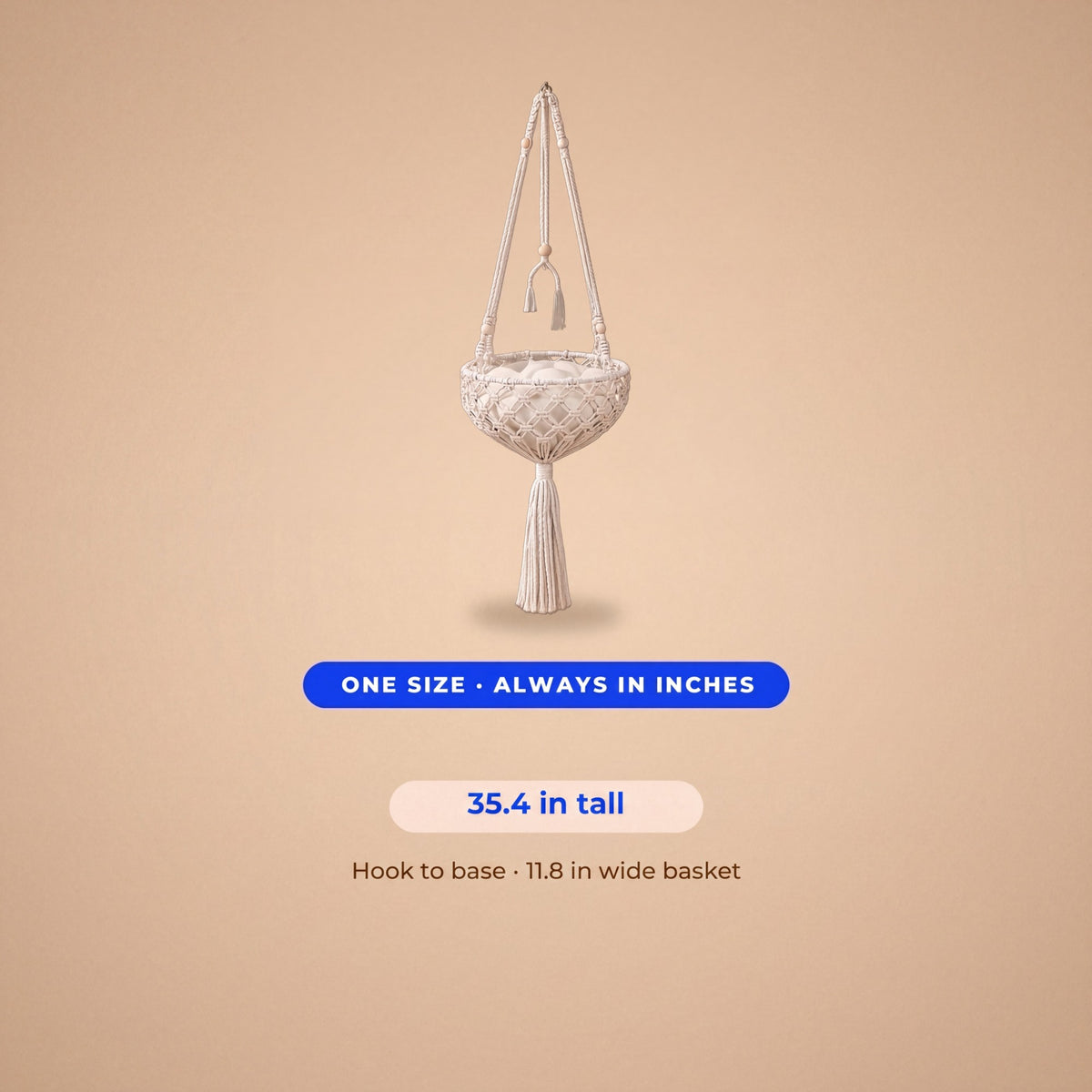 Boho Macrame Swing Bed - size guide blueprint