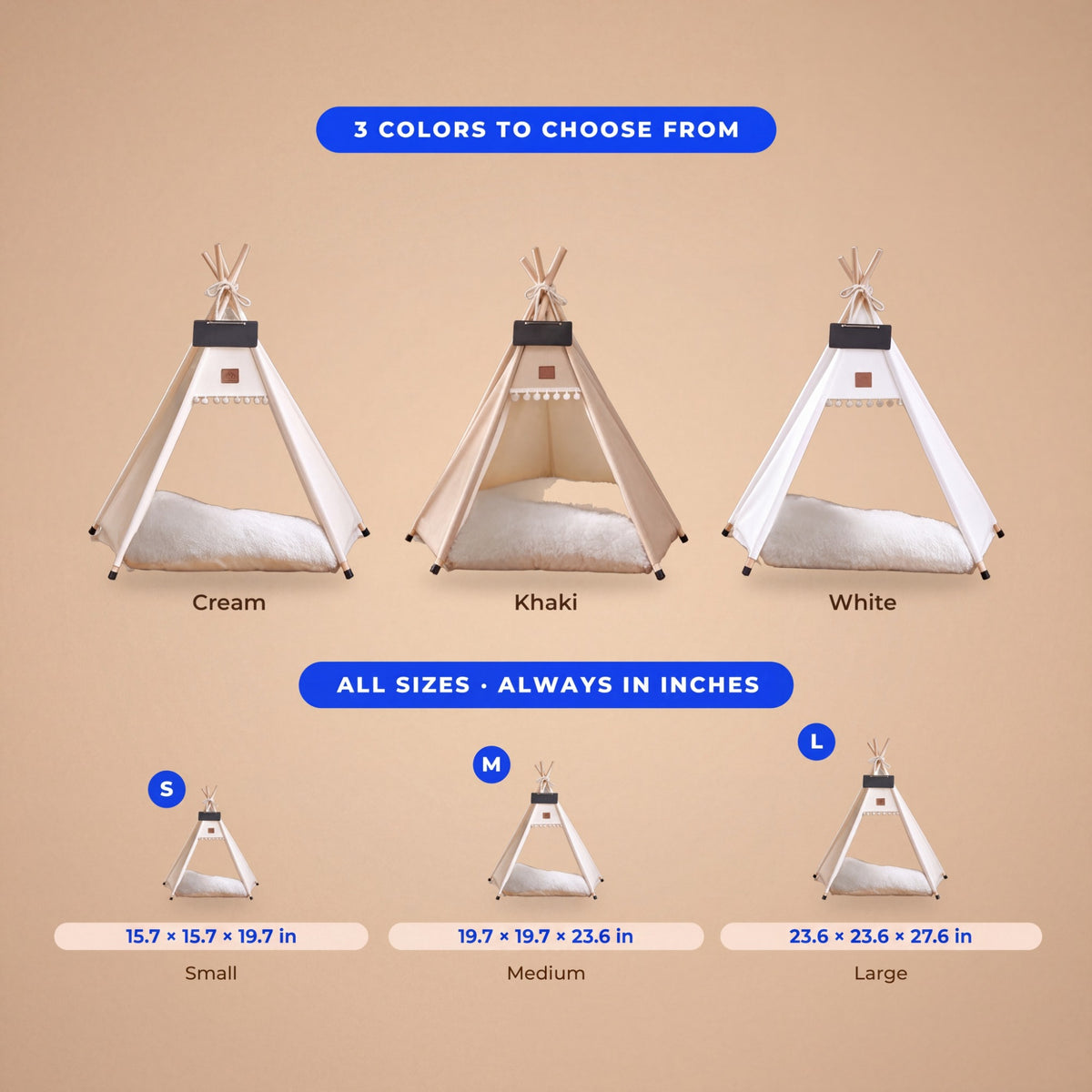 Canvas Teepee Bed - size guide blueprint