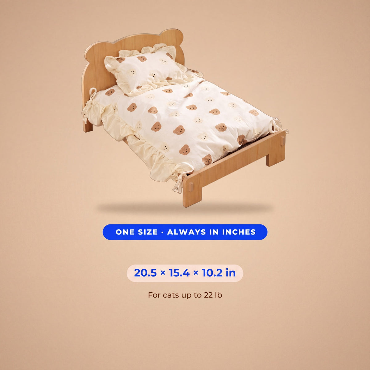 Dream Wooden Cat Bed - size guide blueprint