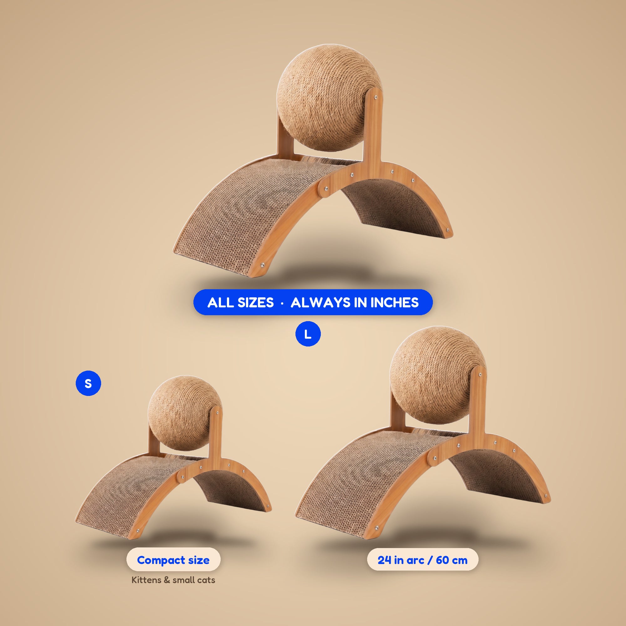 Arc Scratch Lounger - size guide blueprint