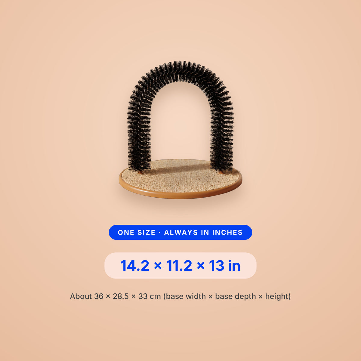 Arch Self Groomer - size guide blueprint
