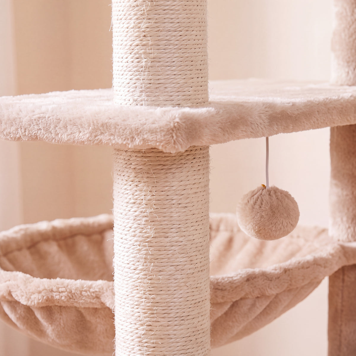 Atlas Tall Cat Tower - Beige - close up
