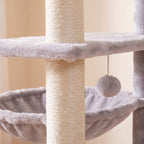 Atlas Tall Cat Tower - Grey - close up