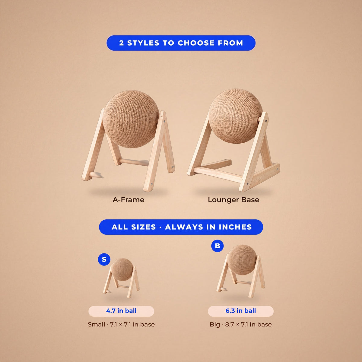 Globe Sisal Scratcher - size guide blueprint