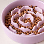 Bloom Slow Feeder Bowl - Purple - close up