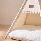 Canvas Teepee Bed - Cream - close up
