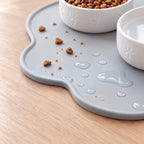 Cloud Silicone Feeding Mat - Gray - close up