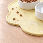 Cloud Silicone Feeding Mat - Yellow - close up