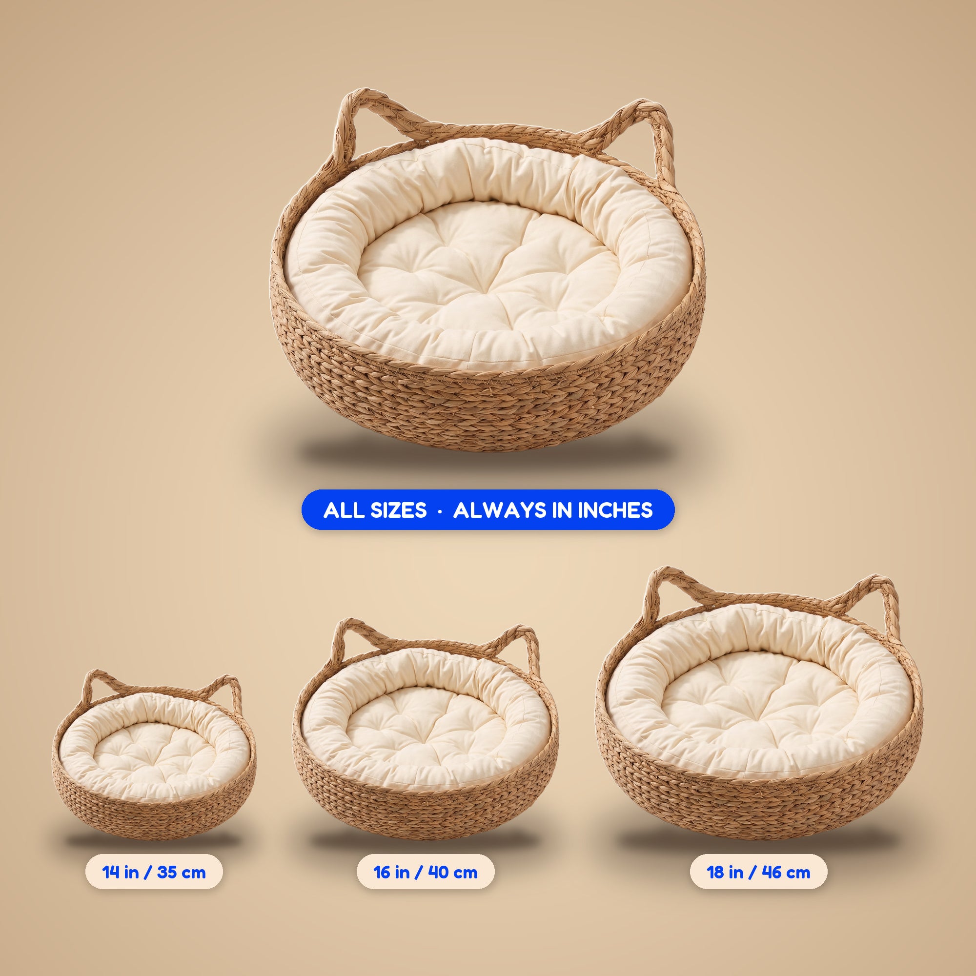 Coil Basket Bed - size guide blueprint
