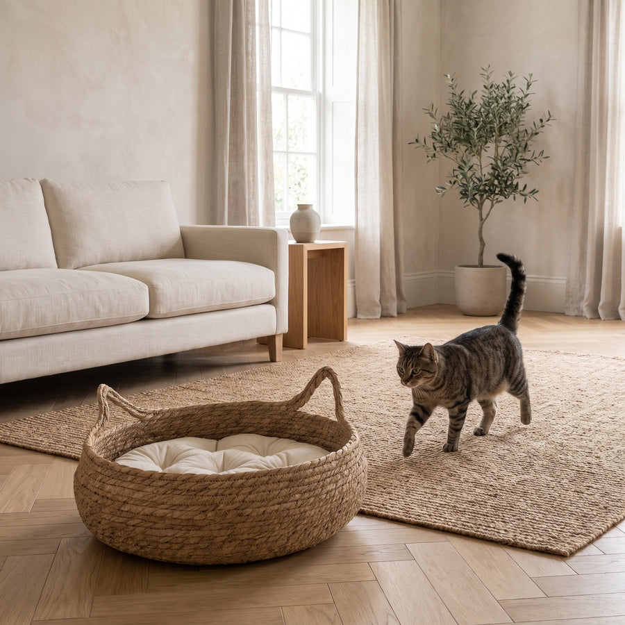 Coil Basket Bed — hand woven
cotton coil