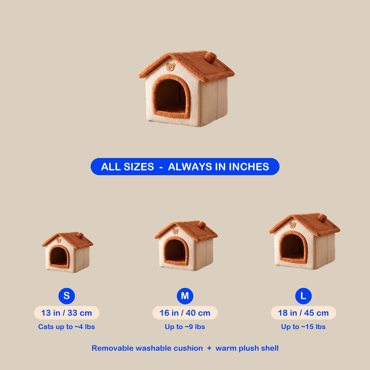 Cottage Cat Bed - size guide blueprint