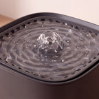 Cube Water Fountain - Black - close up