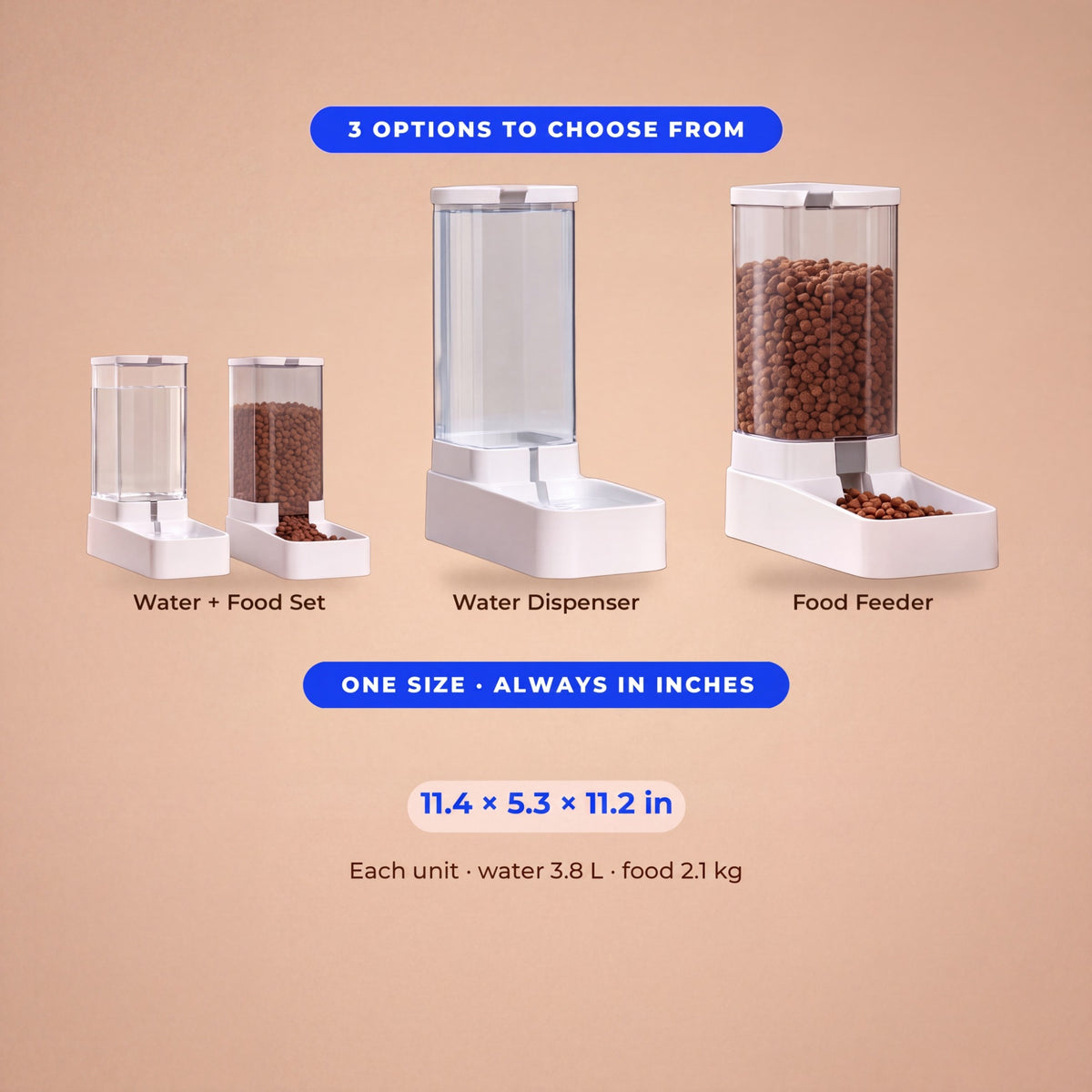 Flow Gravity Feeder Set - size guide blueprint