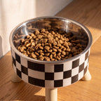 Domino Raised Bowl - Checker - close up