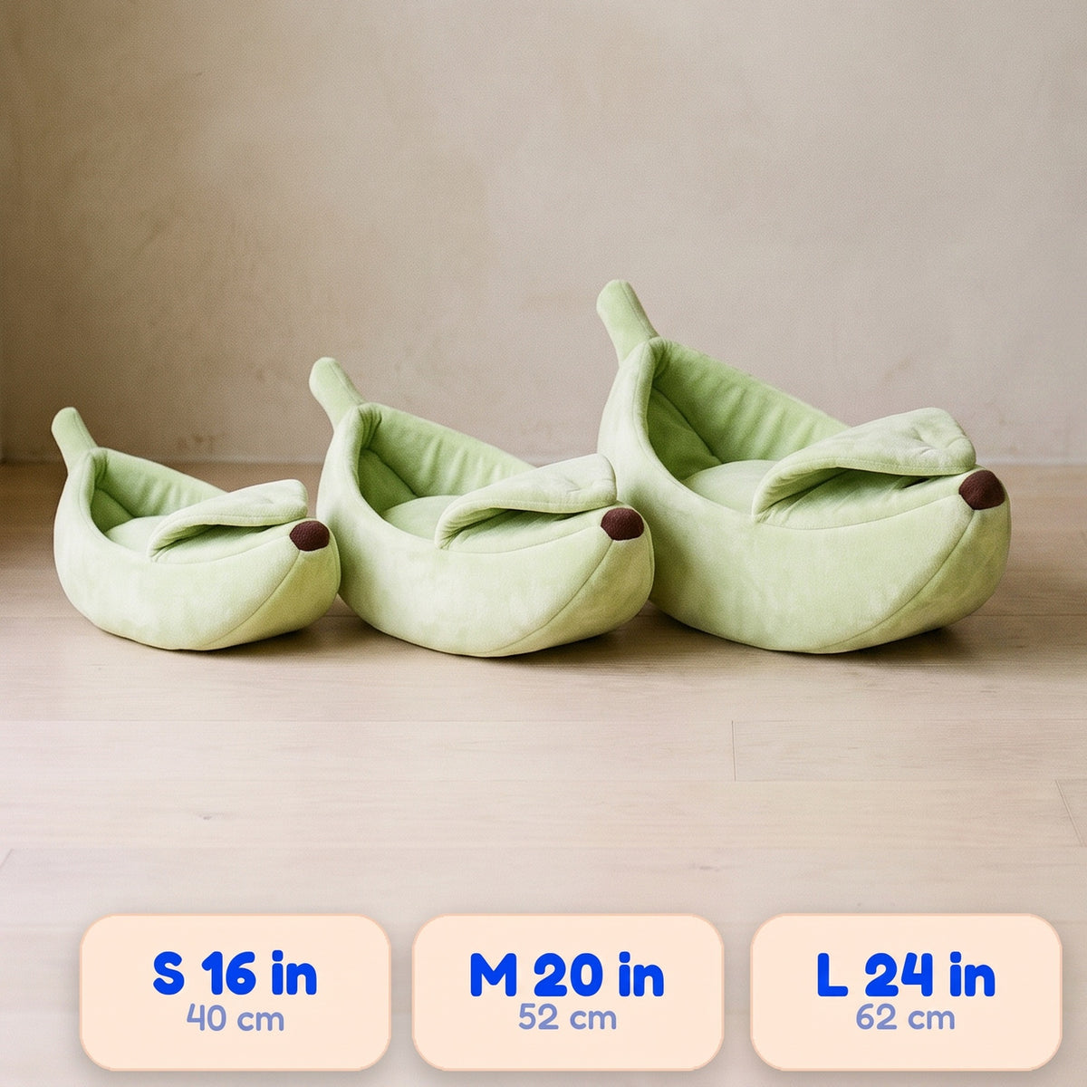 Snug Banana Bed - light green - comparison
