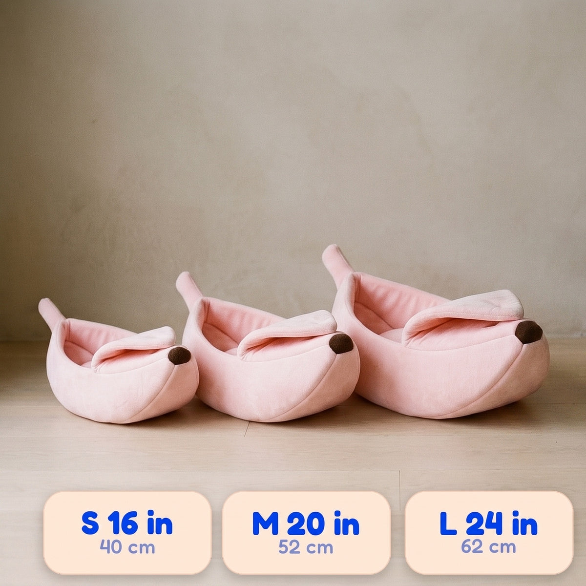 Snug Banana Bed - Pink - comparison