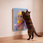 Gallery Wall Scratch Pad - Pearl Cat - with a cat