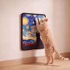 Gallery Wall Scratch Pad - Starry Night - with a cat