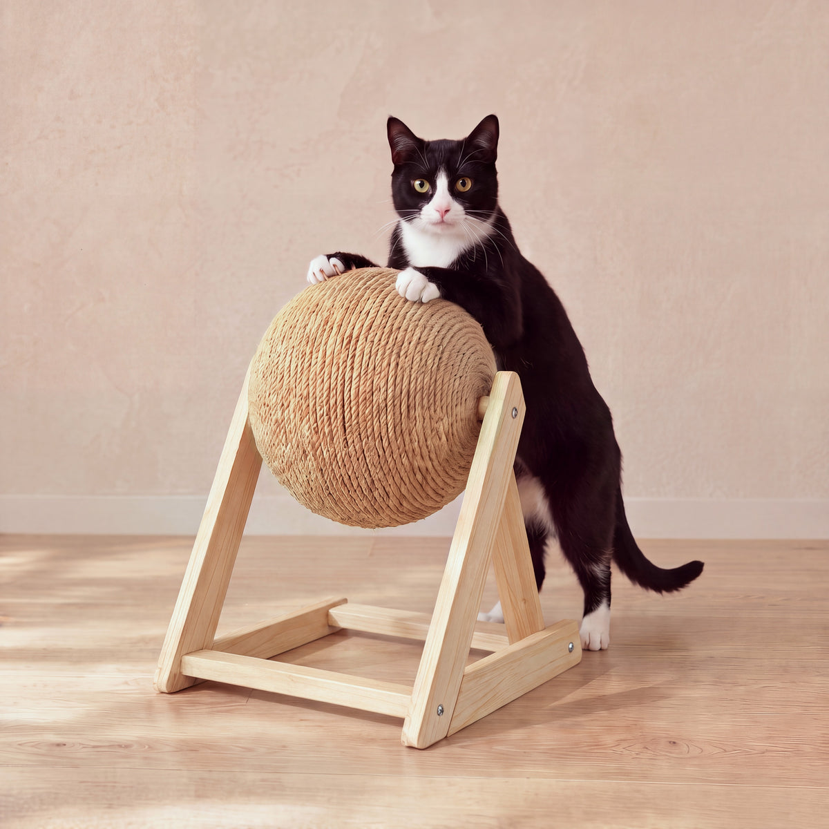 Globe Sisal Scratcher - Lounger Base - with a cat