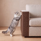 Guard Couch Scratch Wrap - Brown - with a cat