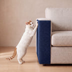 Guard Couch Scratch Wrap - Dark Blue - with a cat