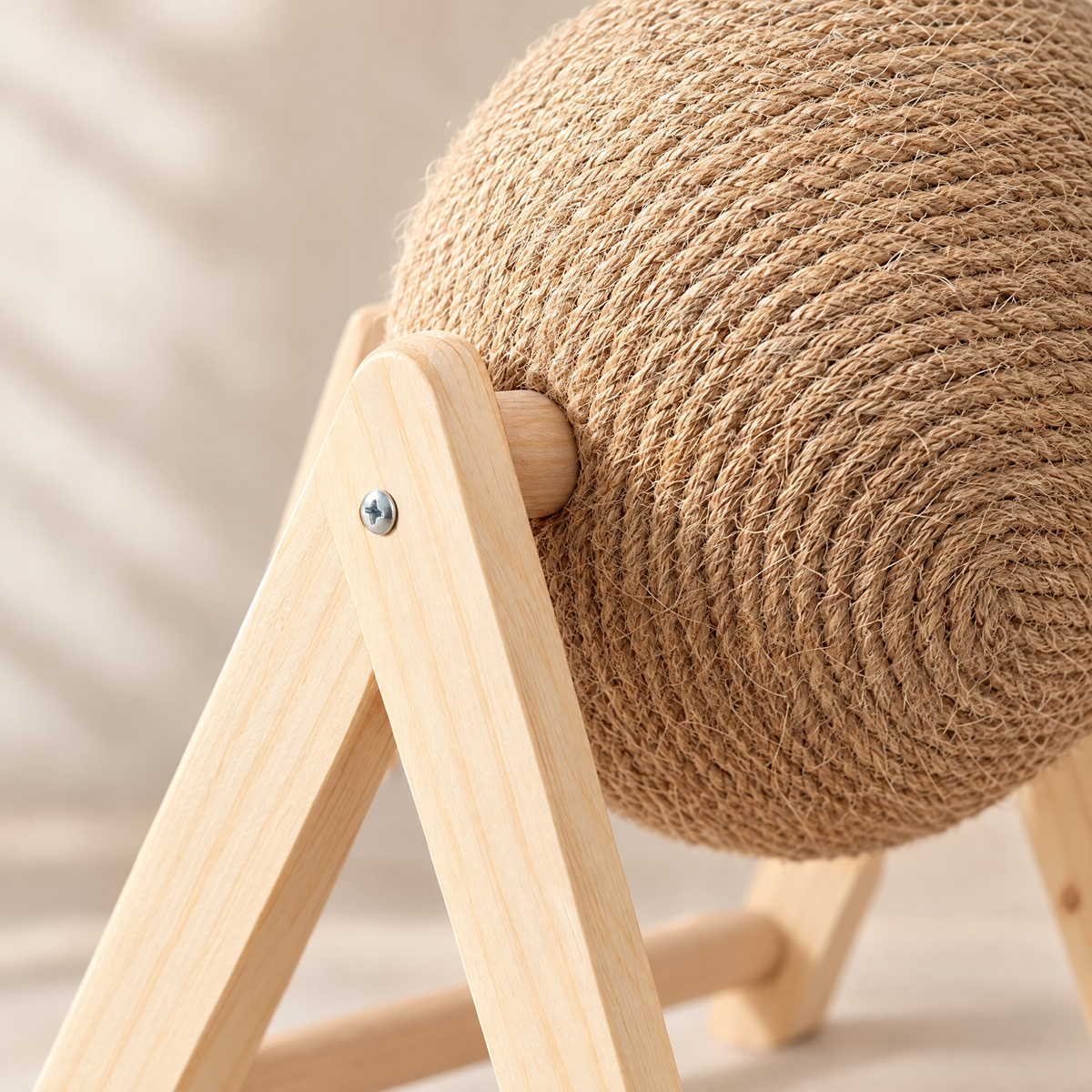 Globe Sisal Scratcher - A-Frame - close up