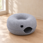 Loop Felt Tunnel Bed - Light Grey with hole - hero