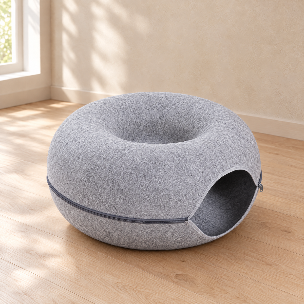 Loop Felt Tunnel Bed - Light Grey