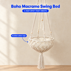 Boho Macrame Swing Bed - infographic