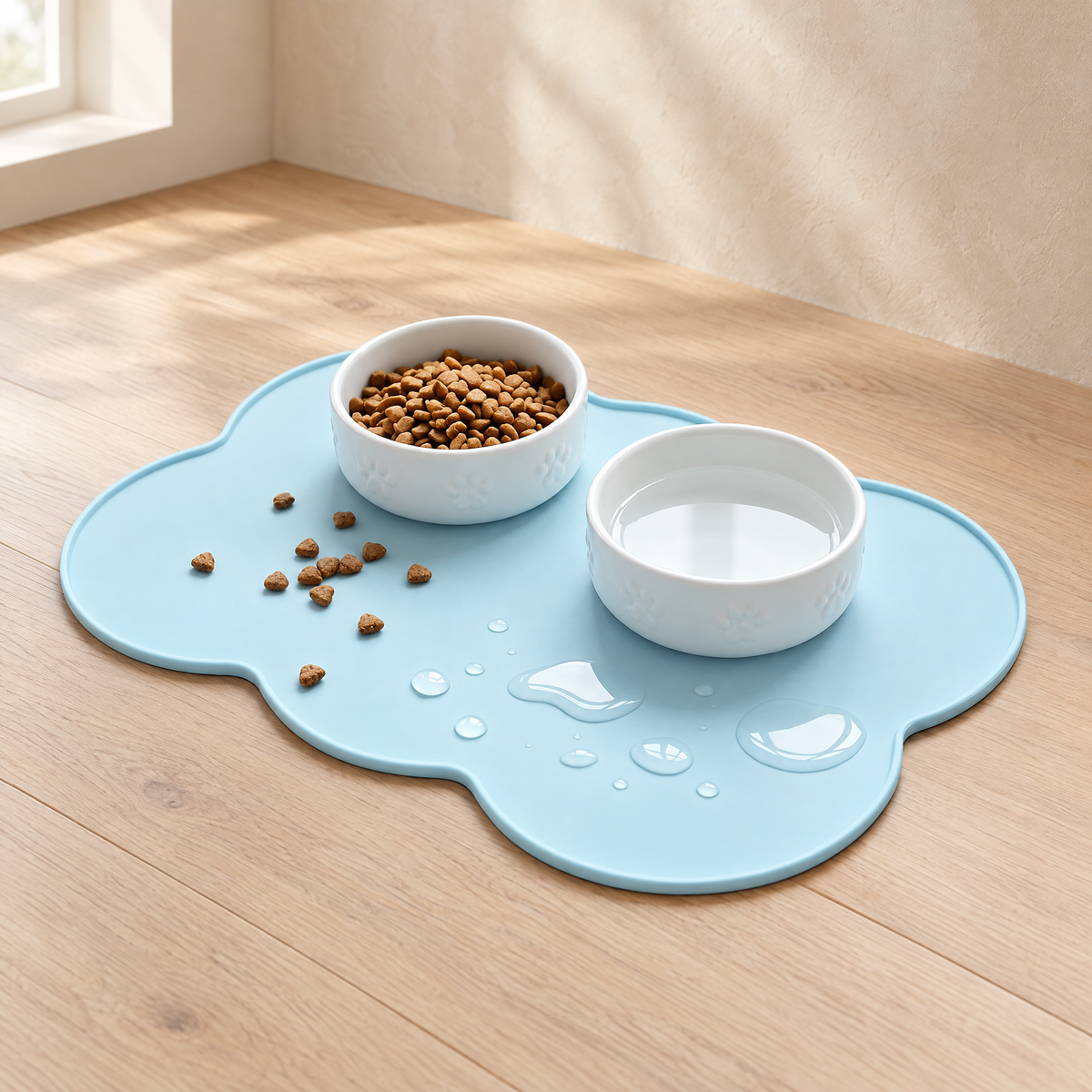 Cloud Silicone Feeding Mat - Blue - hero