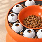 Maze Puzzle Feeder - Orange - close up