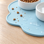 Cloud Silicone Feeding Mat - Blue - close up