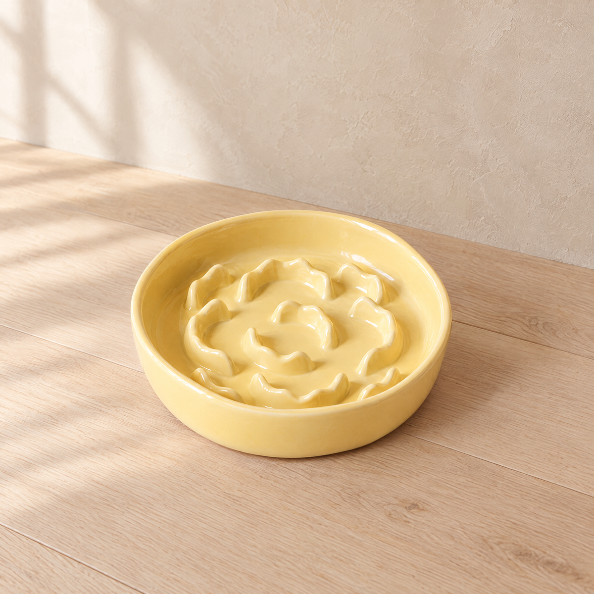Bloom Slow Feeder Bowl - Yellow
