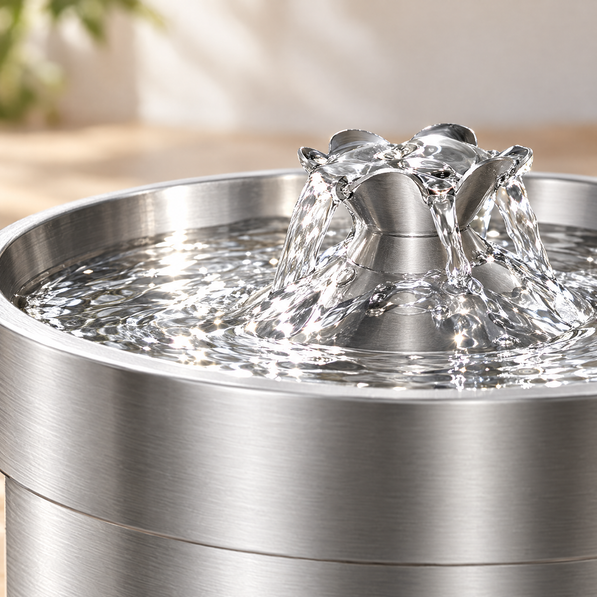 Ripple Steel Water Fountain - close up
