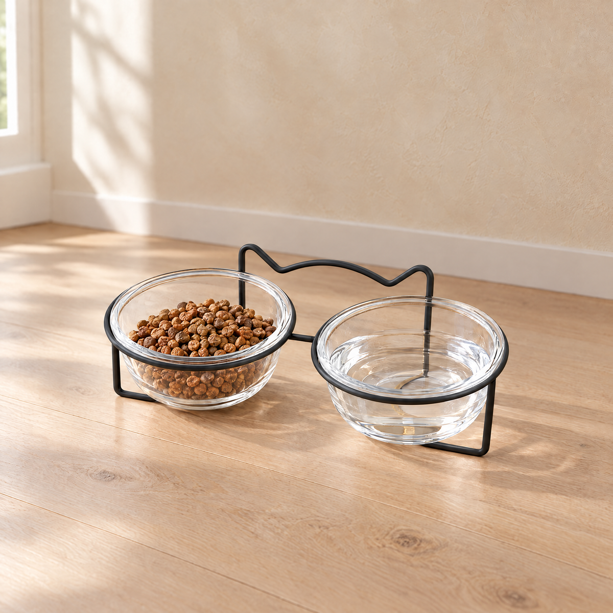Gleam Glass Bowl Stand - Black Double 2x300 ml