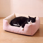 Hug Bolster Bed - Blush - with a cat