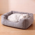 Hug Bolster Bed - Grey - with a cat