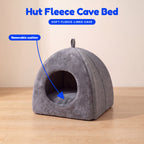 Hut Fleece Cave Bed - infographic