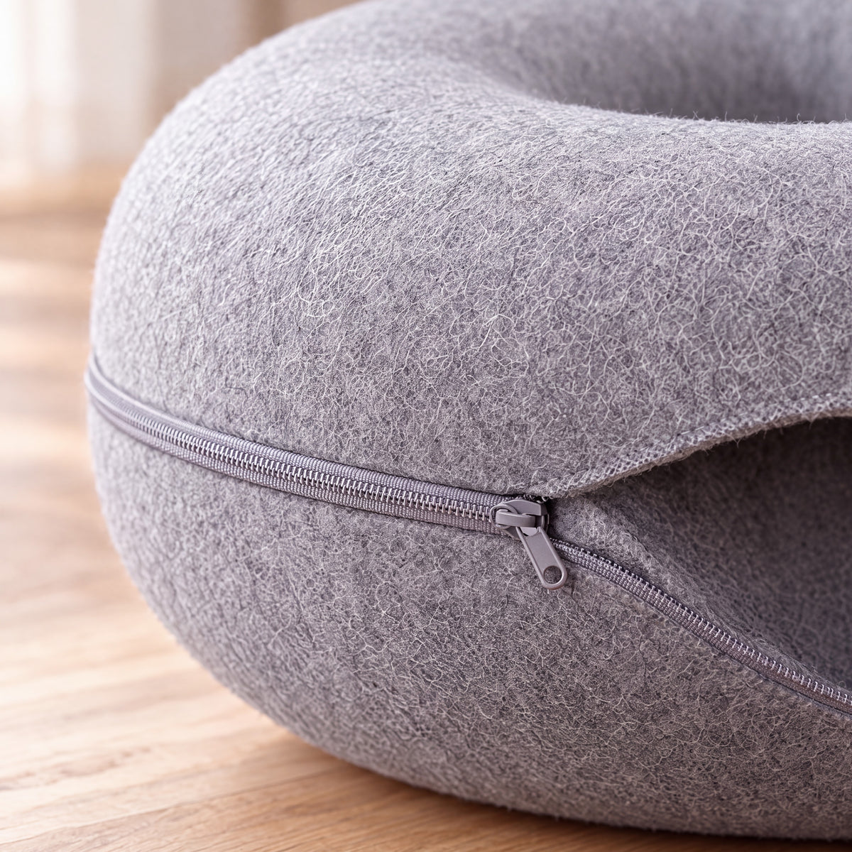 Loop Felt Tunnel Bed - Light Grey - close up
