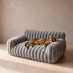 Lounge Sofa Bed - Gray - with a cat