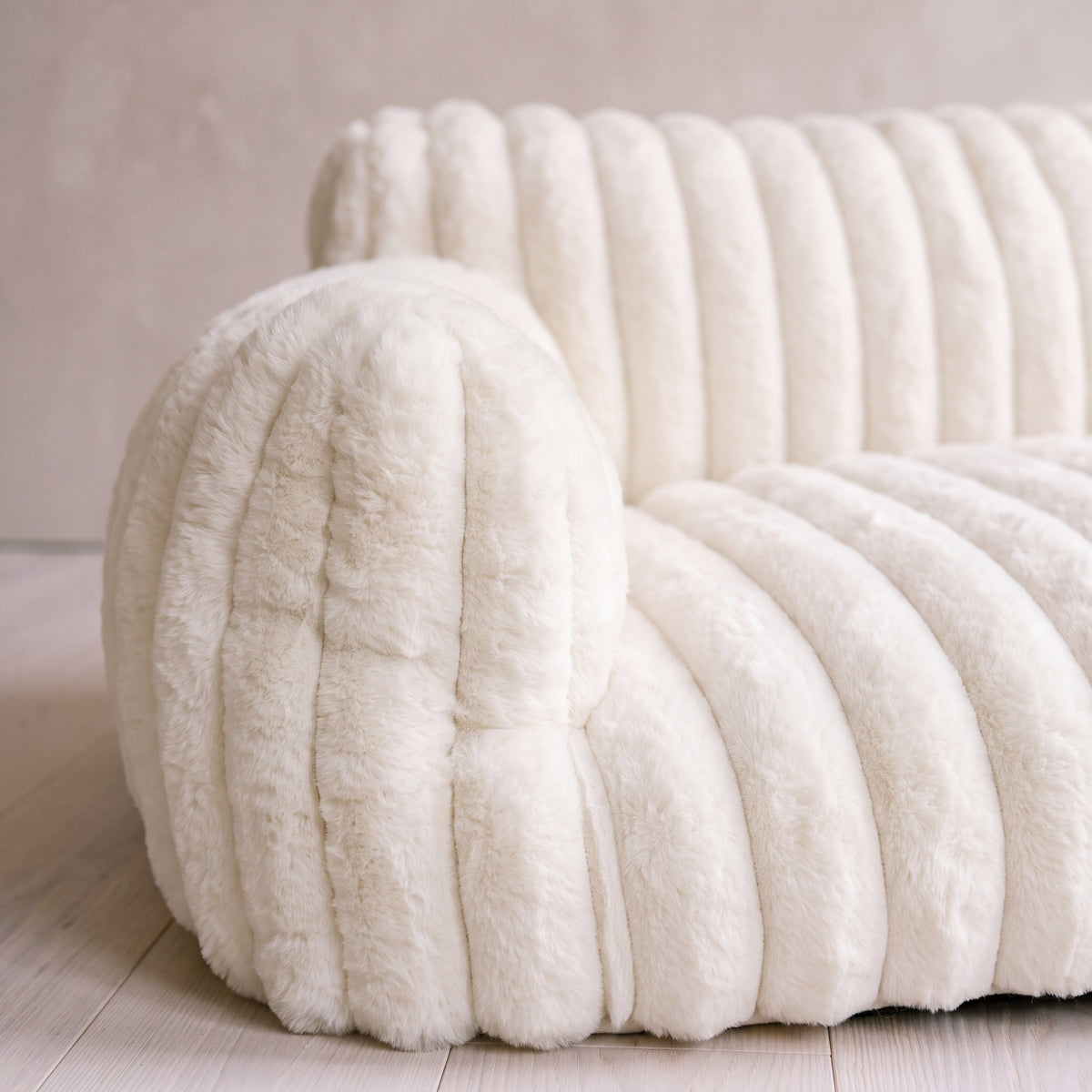 Lounge Sofa Bed - White - close up