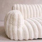 Lounge Sofa Bed - White - close up