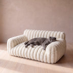 Lounge Sofa Bed - White - with a cat