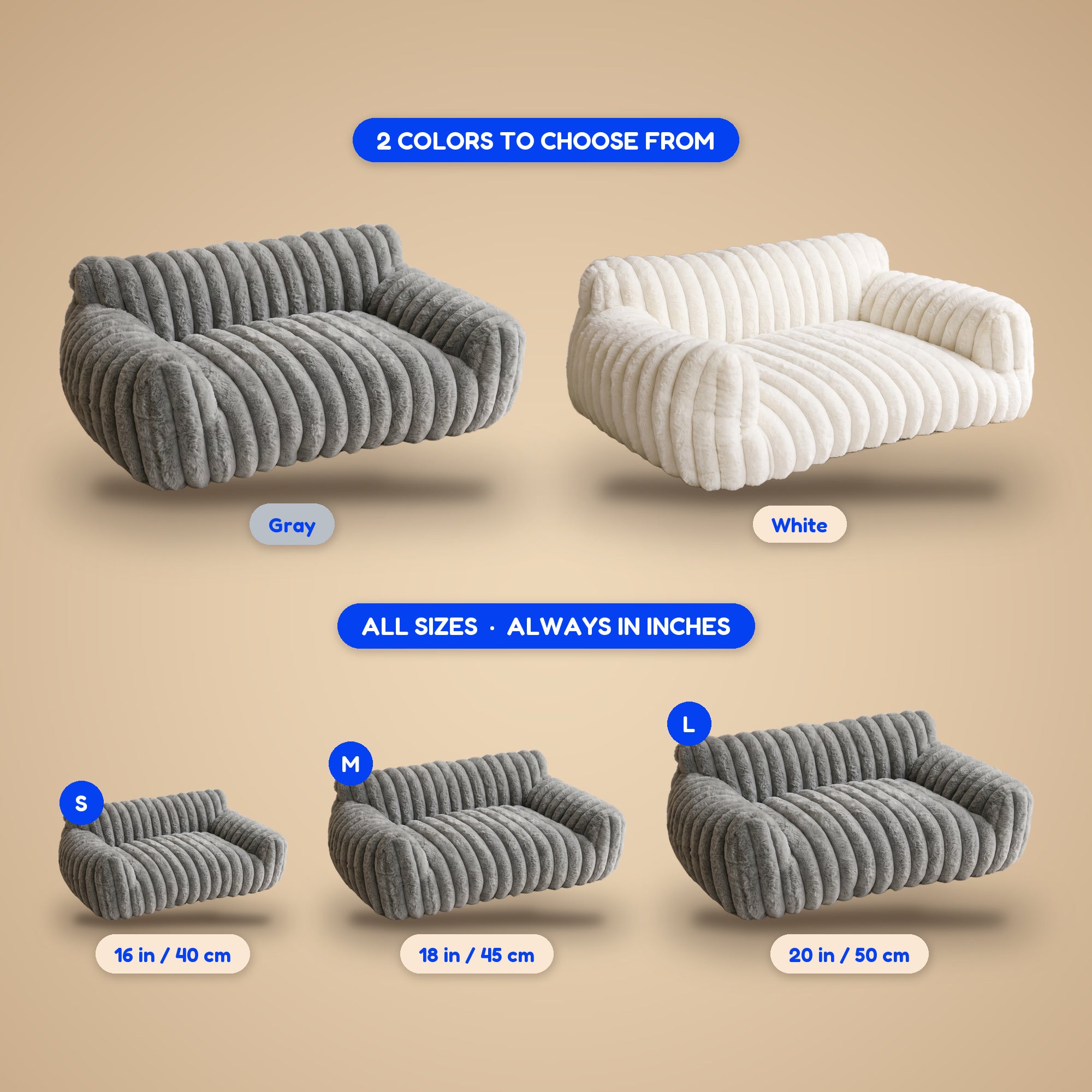 Lounge Sofa Bed - size guide blueprint