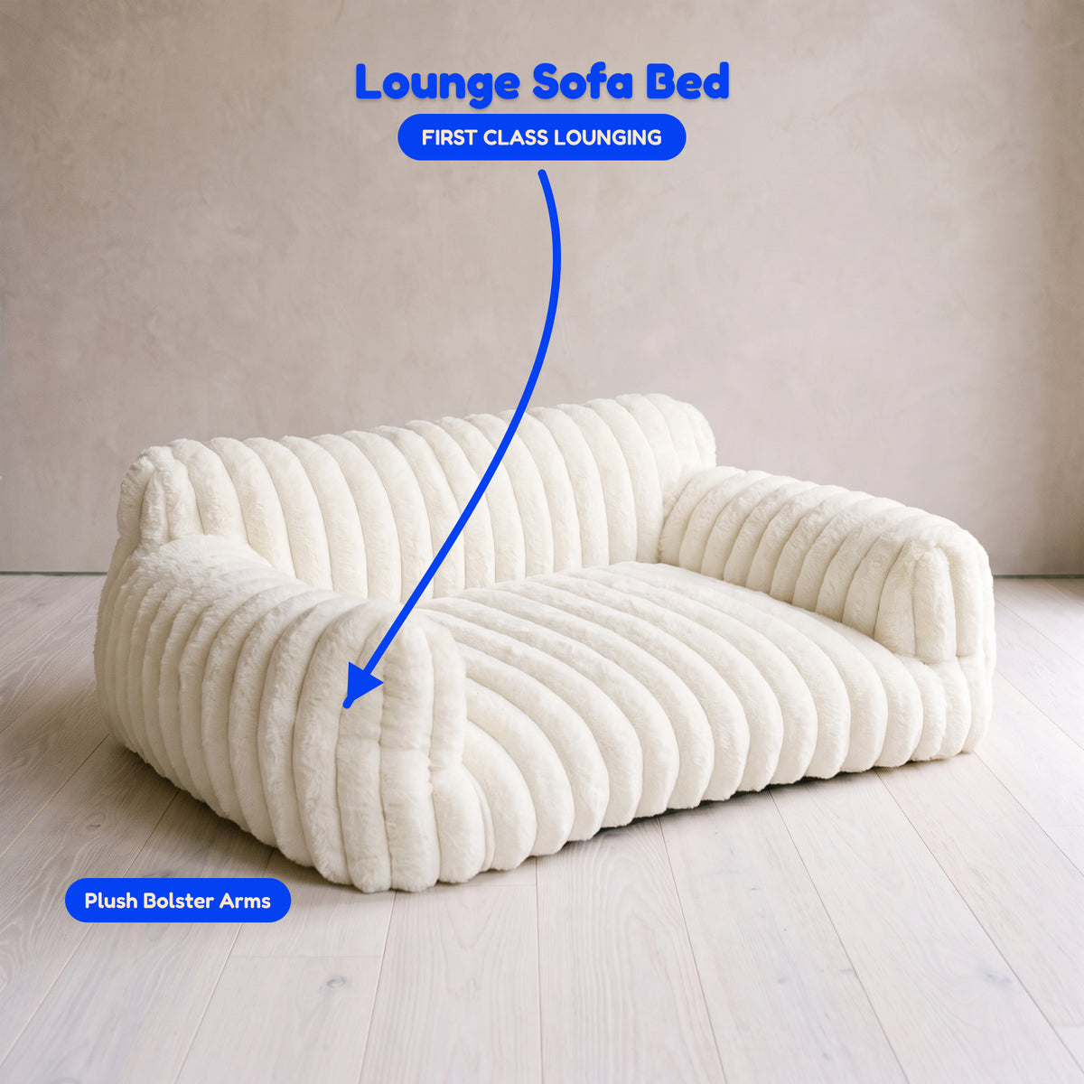 Lounge Sofa Bed - White - infographic