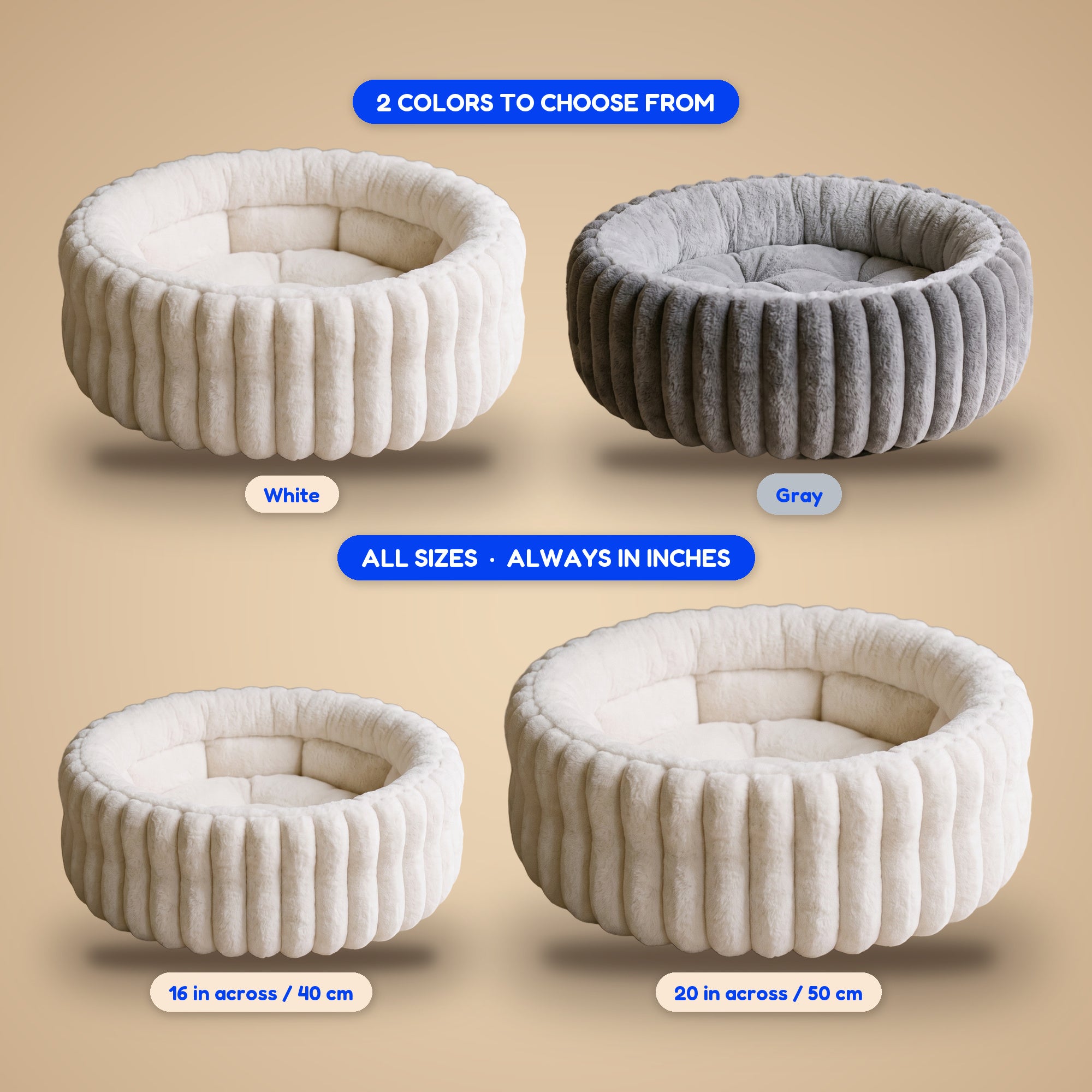 Nest Plush Bed - size guide blueprint