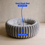 Nest Plush Bed - GRAY - infographic