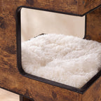 Nightstand Cat Condo - Rustic Brown - close up